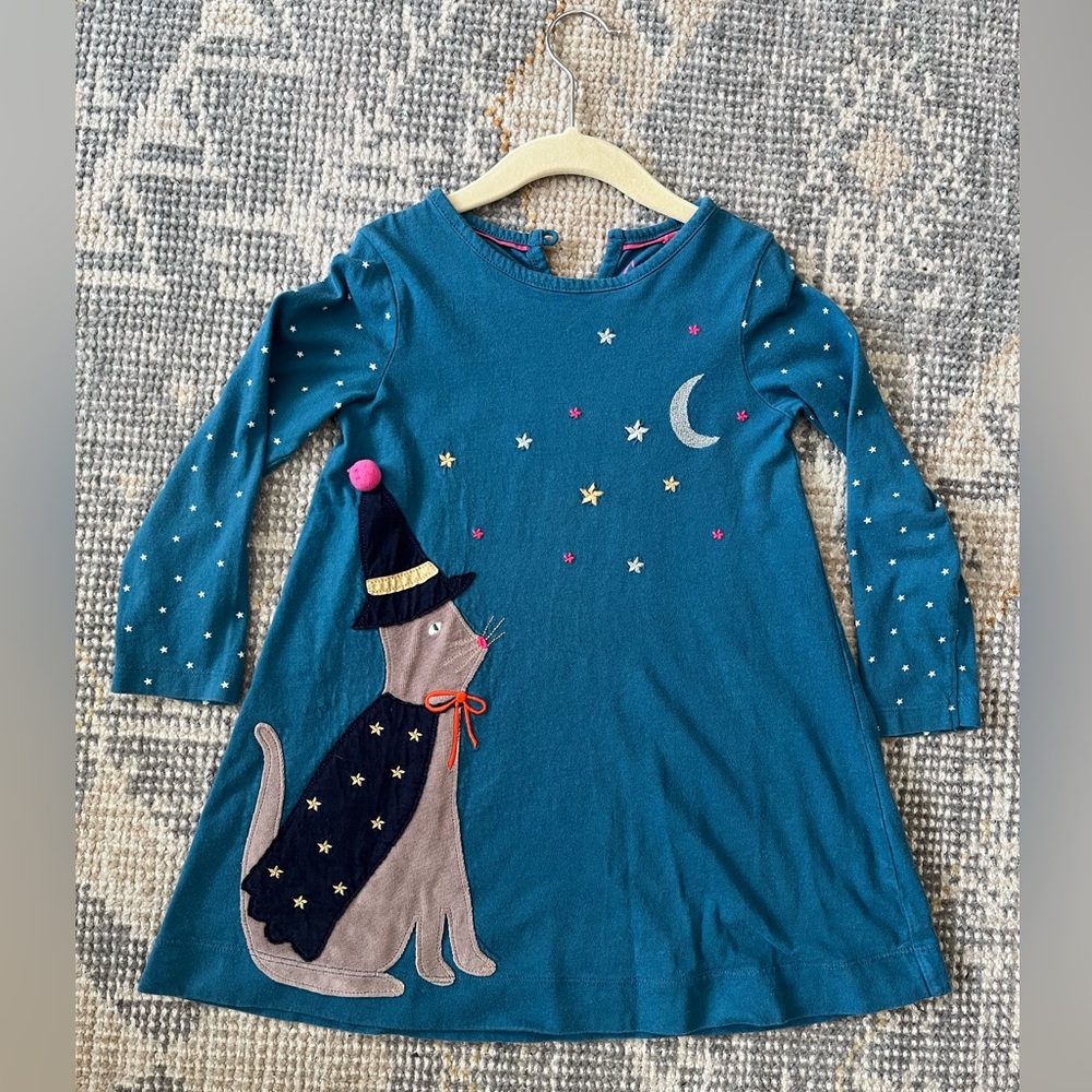 Mini Boden Halloween Cat Dress size 4/5